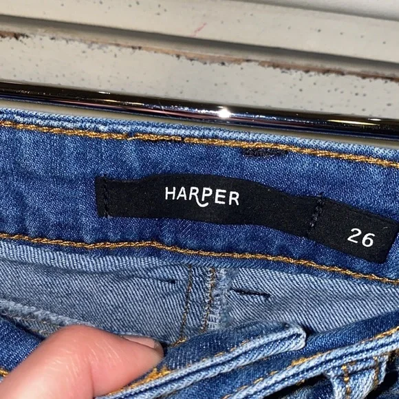 Harper denim cutoff shorts distressed size 26​​ - Picture 4 of 7